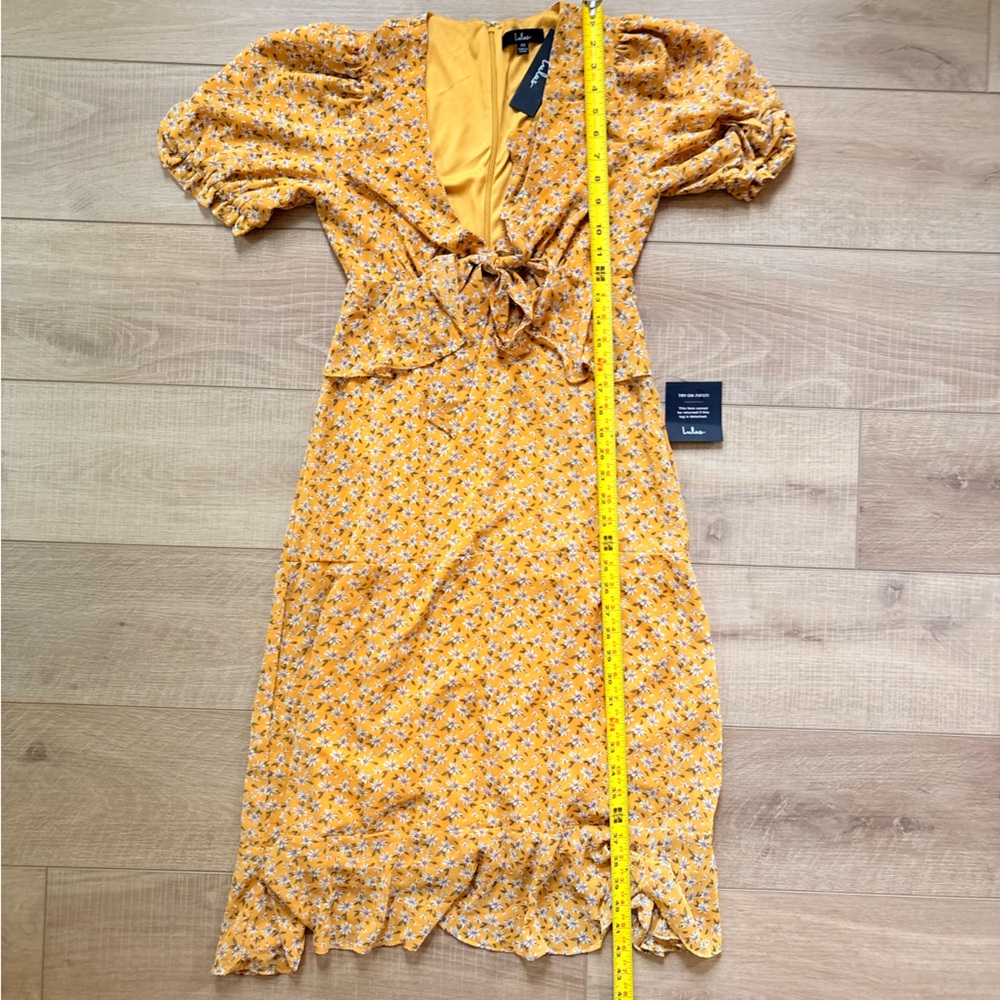 Anything Lovelier Yellow Floral Print Tiered Midi Dress - Picture 11 of 12